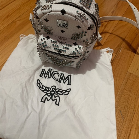 Backpack MCM studed rare trendy Swarovski Crystals Studed - Picture 5 of 8